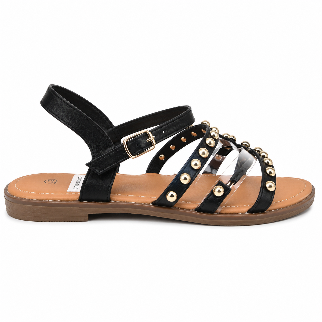 Noir Stud Luxe Sandal -   41