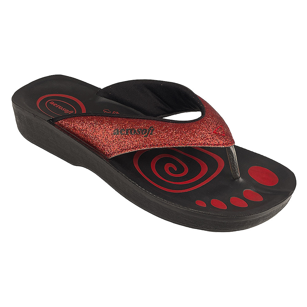 Sandaler Aerosoft Model 825 Glimmer Rød -   36