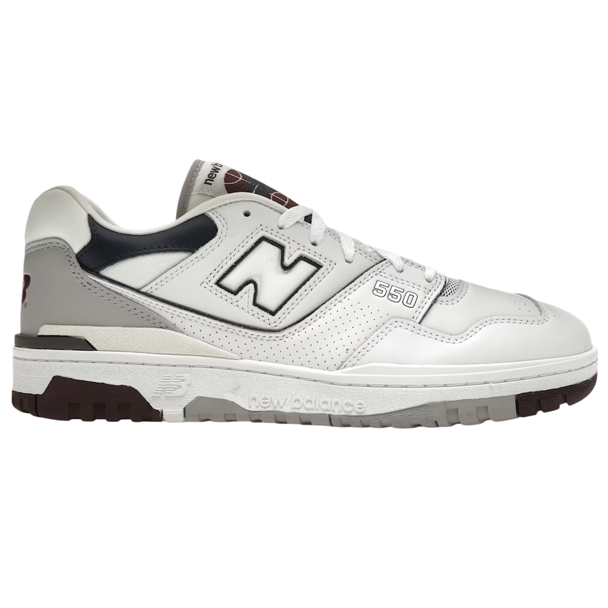 New Balance 550 White Natural Indigo Burgundy - Hvid  36