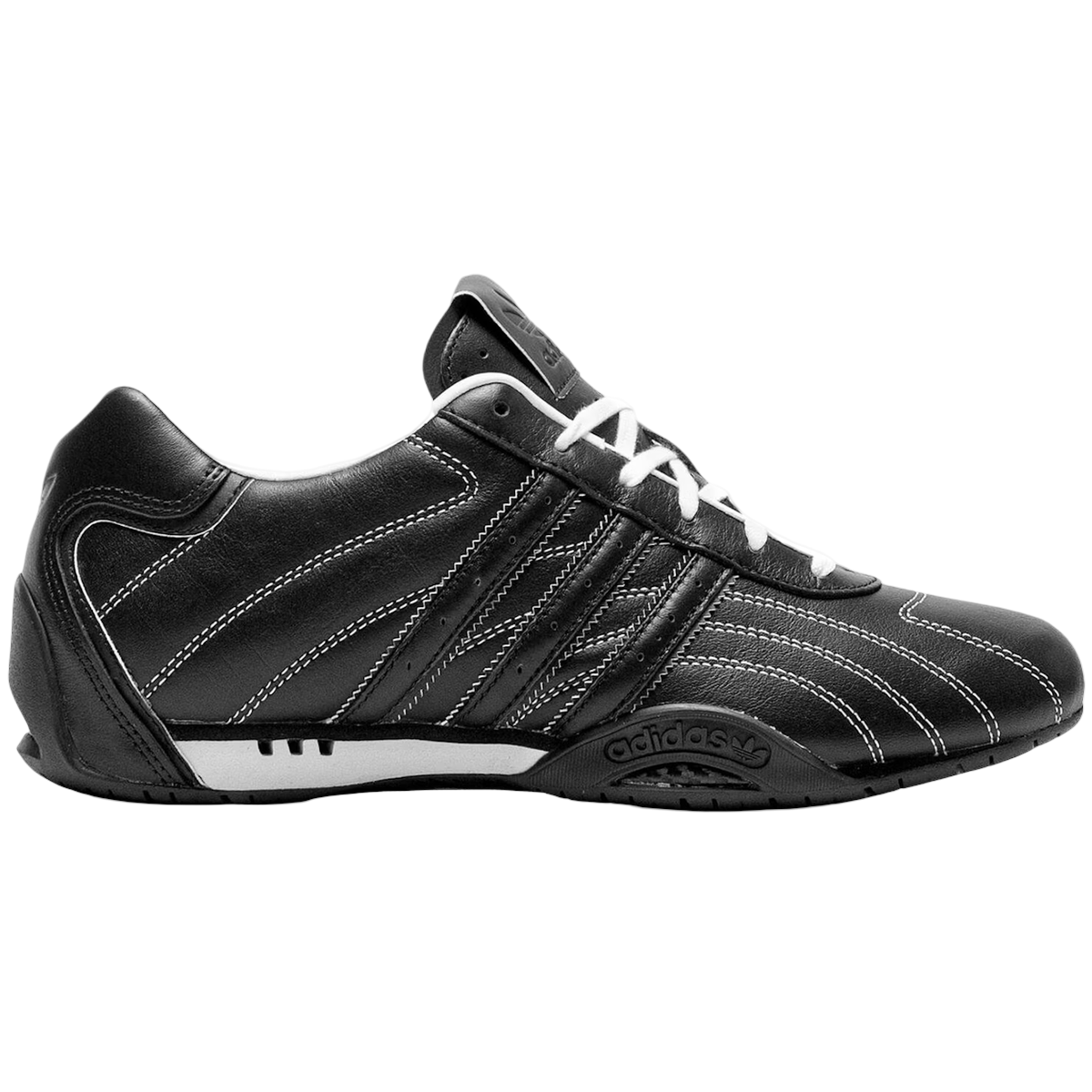 Adidas Adi Racer Black White Stitch - Sort  36