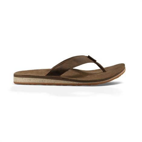 Teva Classic Flip Premium Leather Herre Dark Earth -   43