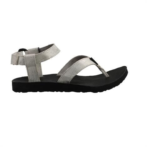 Teva Original Sandal Leather Metallic Dame Silver -   41