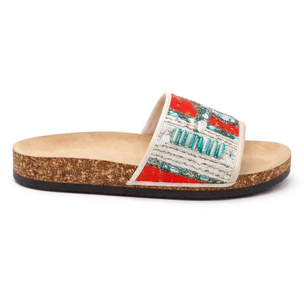 Boho Cork Slide Sandal -   41