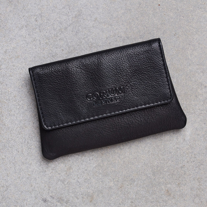 Leather Corium Unisex Mini Pung Sort - Sort