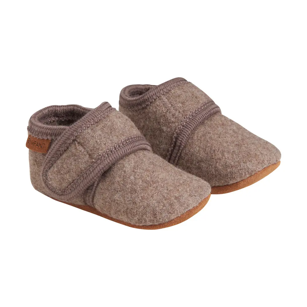 Baby Wool Slippers Walnut - Brun  21-22