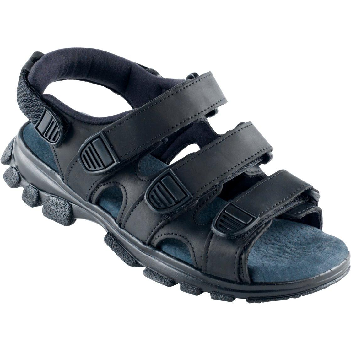 Euro Dan Walki Trek Sandal Med Velcro Remme Anatomisk Skindbetrukket Indersål 140 Sort  Fodtøj  Euro Dan Footwear - Sort  35
