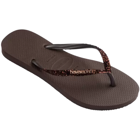 Havaianas Slim Glitter Haw 4146975 727 - DARK BROWN Female 37/38