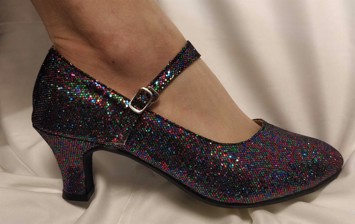Festsko Joanna Sort Med Multifarvet Glitter - Sort