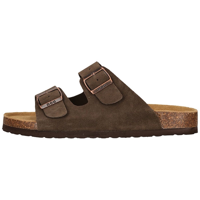 Nou Cosimo Leather Cork Slides Herre Mænd Caribou Hjemmesko Slides - Hjemmesko  41