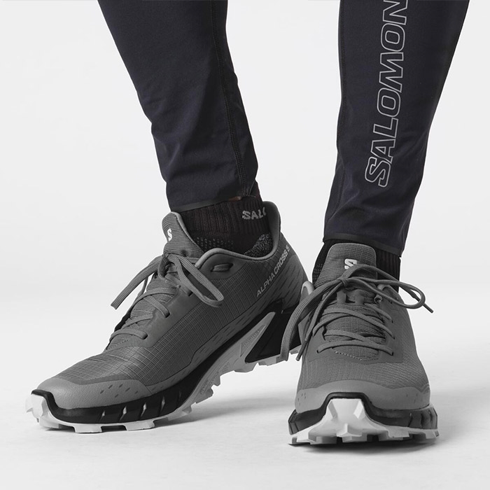Salomon Alphacross Herre Mænd Pewter Black Ghost Vandresko - Sort  44 / UK 9,5