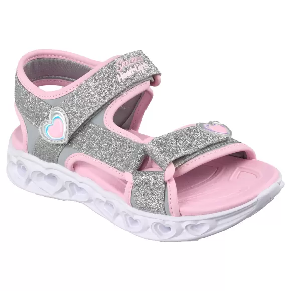 Skechers Heart Lights Sandals Sugar 303114l Slpk - SILVER Unisex 29