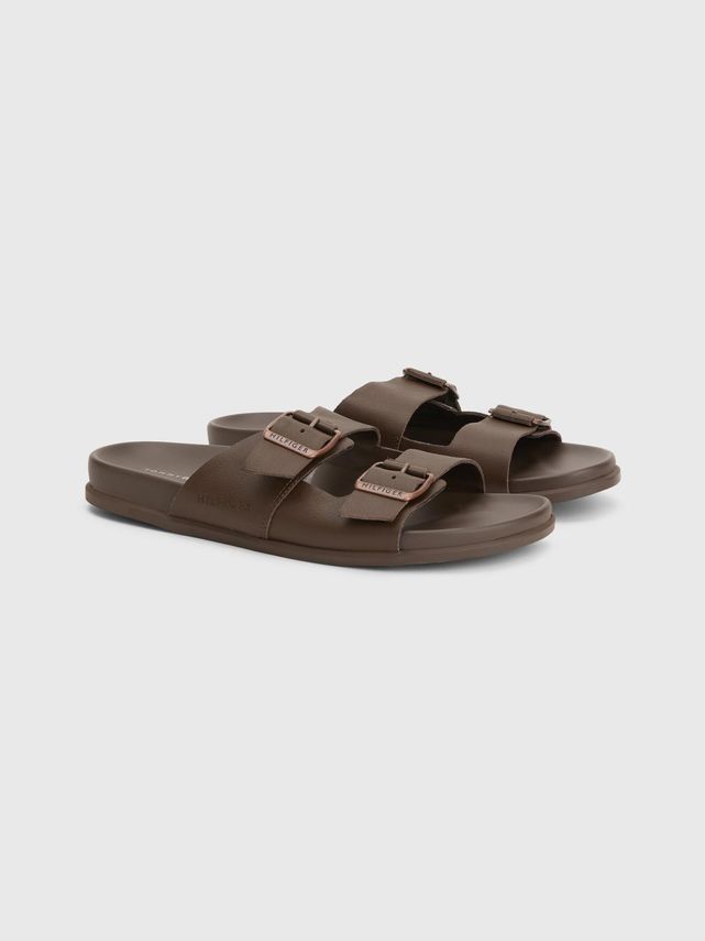 Elevated Leather Buckle Sandal - 40 Male 40
