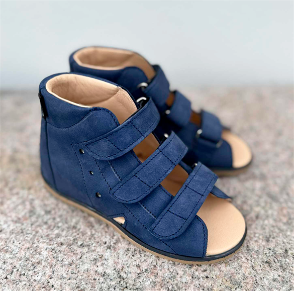 Aurelka Sandal Navy Smal Sandal Med Ekstra Støtte Sort Kant - Sort