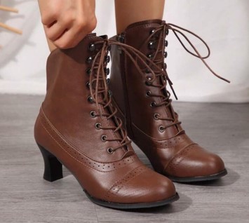 Vintageinspireret Snørestøvler Vintageinspireret Brune -