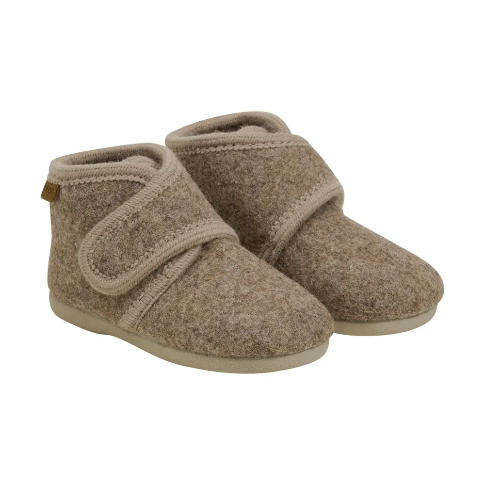 Uldhjemmesko Velcro Walnut Melange - Hjemmesko  23