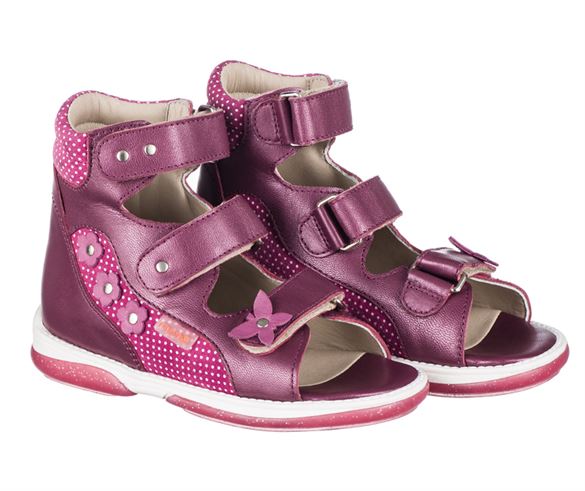 Memo Agnes Pigesandal Dark Pink Sandaler Med Ekstra Støtte - Pink