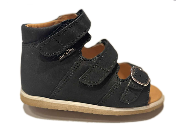 Aurelka Sandal Sort Spænderem Sandal Med Ekstra Støtte - Sort