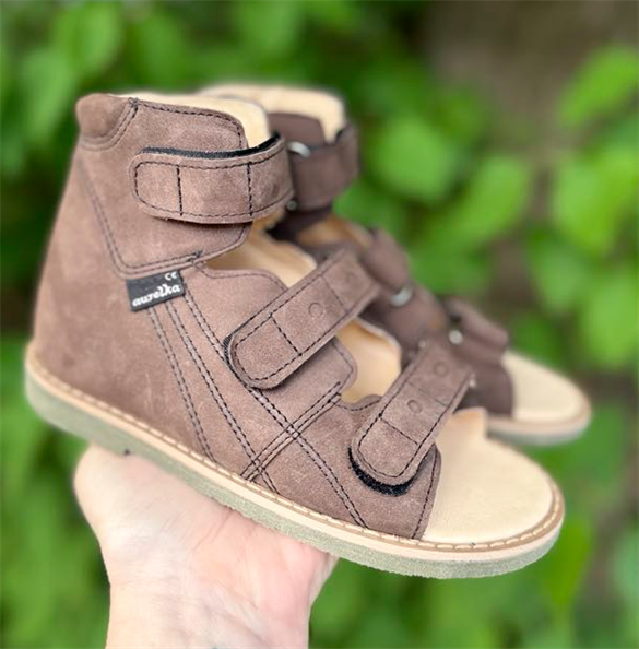 Aurelka Høj Sandal Brun Sandal Med Ekstra Støtte -