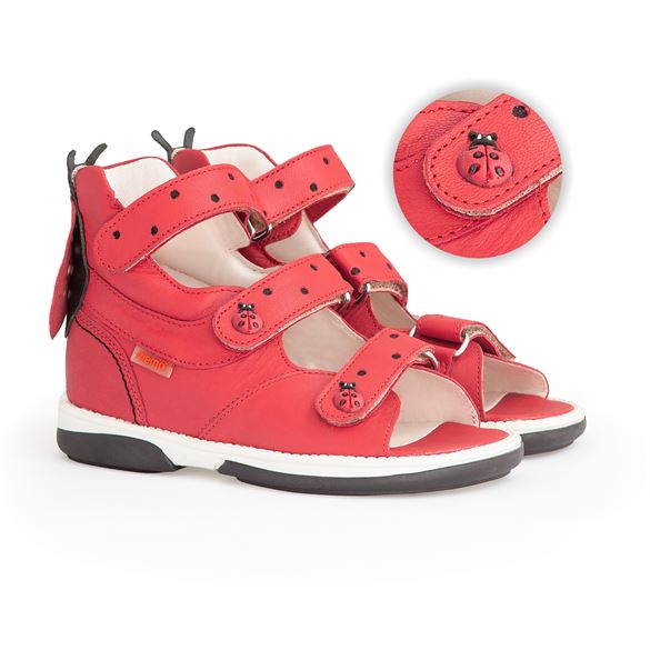 Memo Sandal Mariehøne Rød Sandaler Med Ekstra Støtte -
