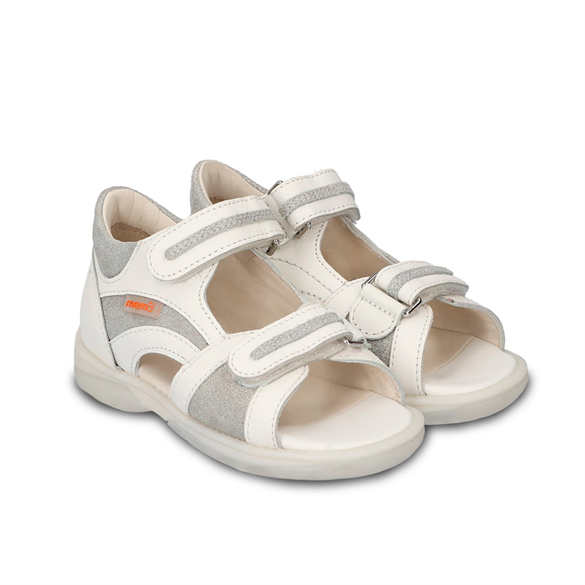 Memo Olivia Sandal Hvid Sølv Sandal Med Ekstra Støtte - Hvid