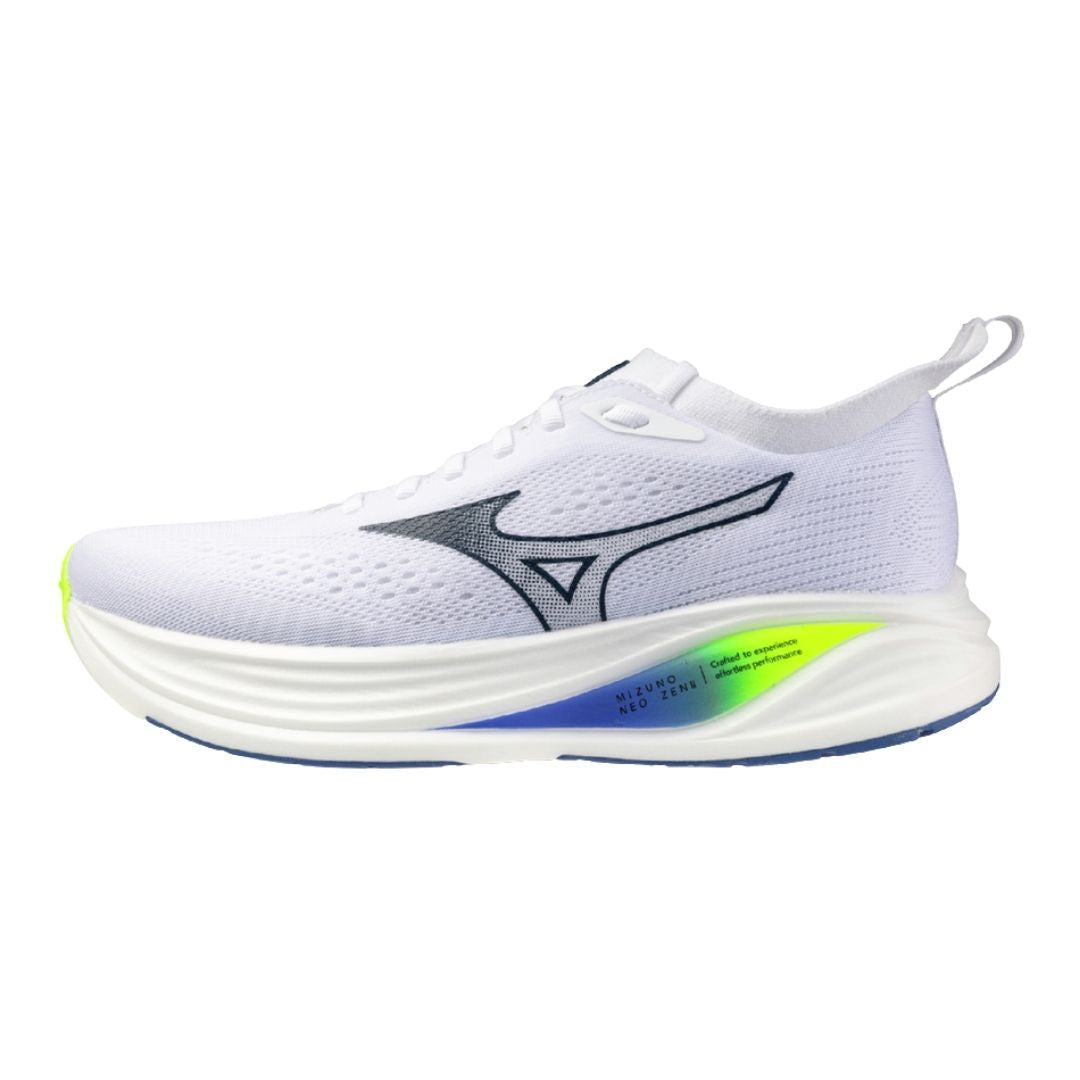 Mizuno Neo Zen Men Løbesko White Estate Blue Lightning Yellow - Hvid  40