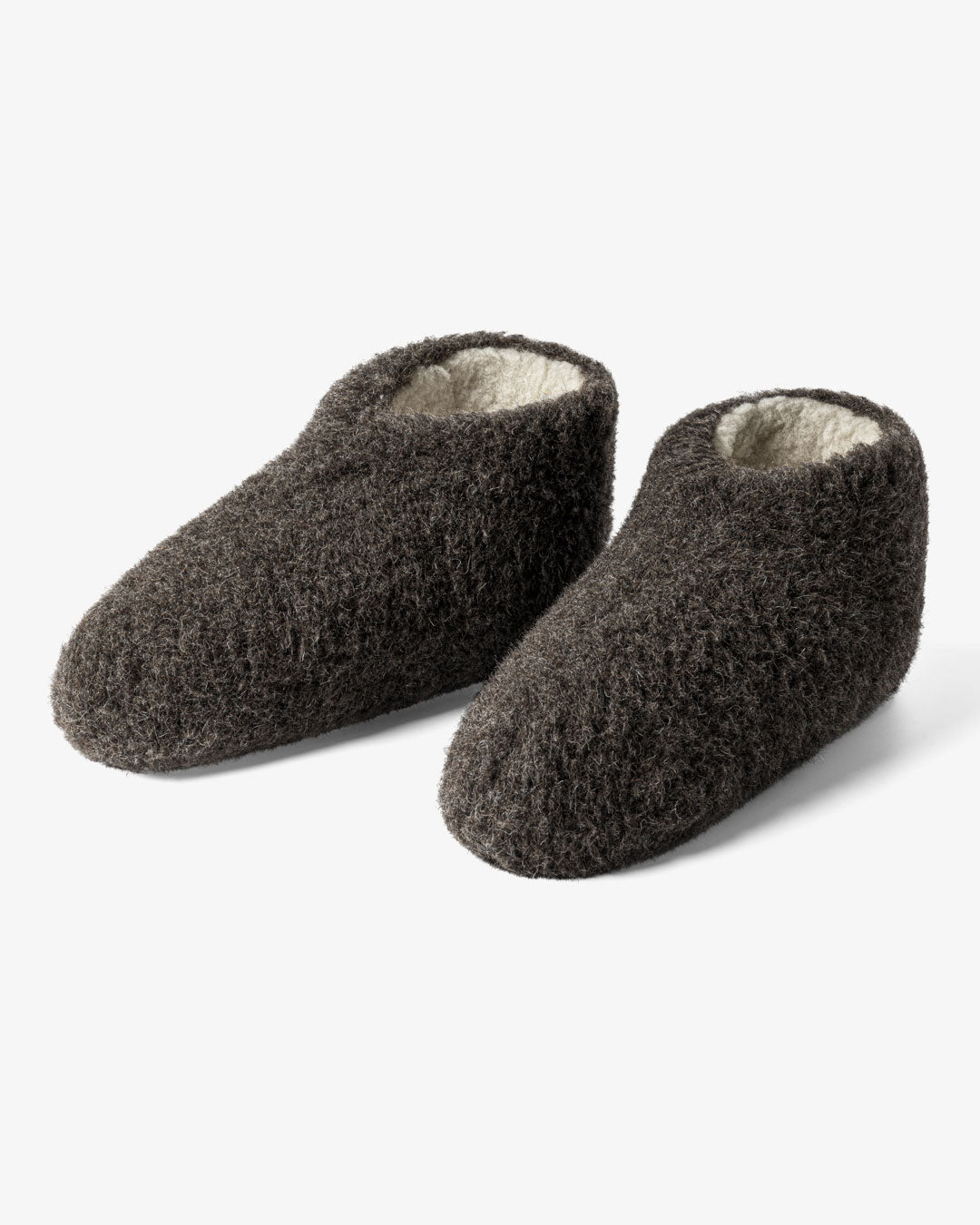 Uldhjemmesko Mørkegrå Brun Lav Model - Hjemmesko Unisex 35