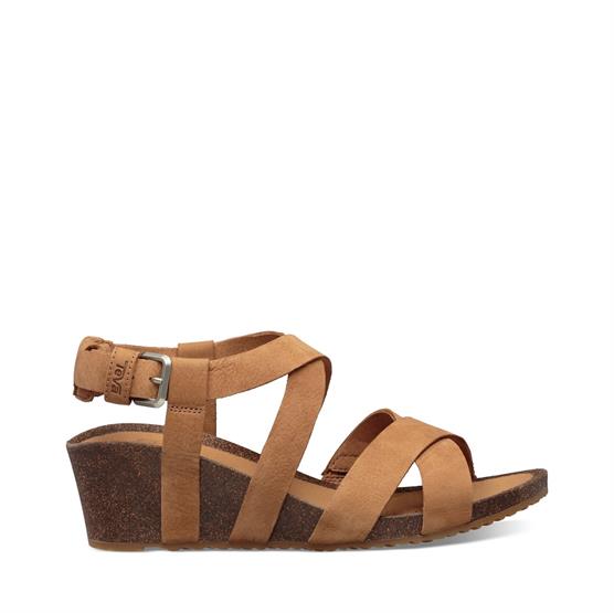 Teva Mahonia Wedge Cross Strap Dame Chipmunk -   36