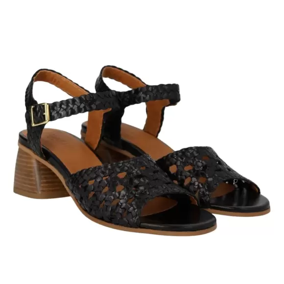 Angulus Håndflettet Sandal Med Skulpturel Hæl 5845 101 2072 - Sort Female 41