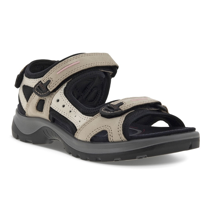 Ecco Offroad Yucatan Dame Sandal Atmosphere Ice Black Sandaler - Sort  35
