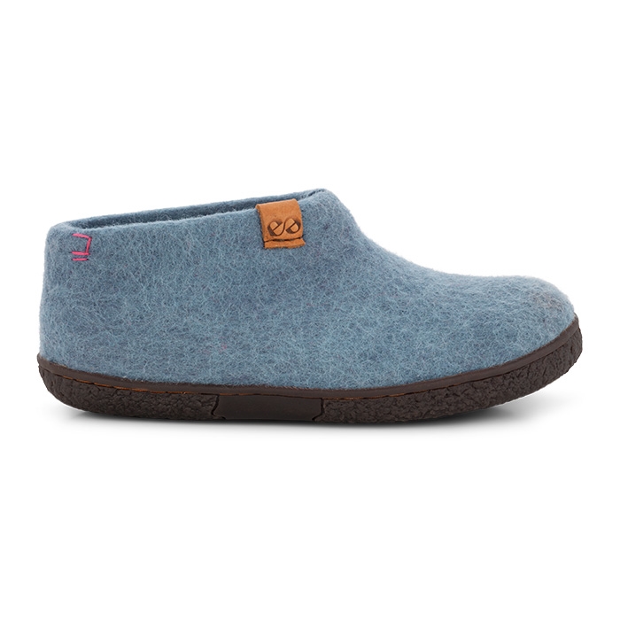 Green Comfort Pumori Uldsko Gummisål Light Blue Hjemmesko Slides - Grøn  37