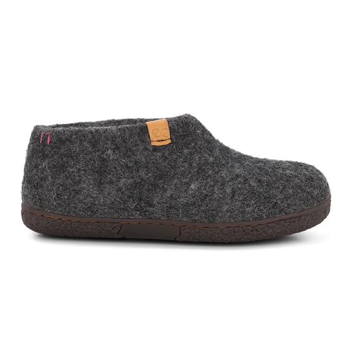 Green Comfort Pumori Uldsko Gummisål Dark Grey Hjemmesko Slides - Grøn  36